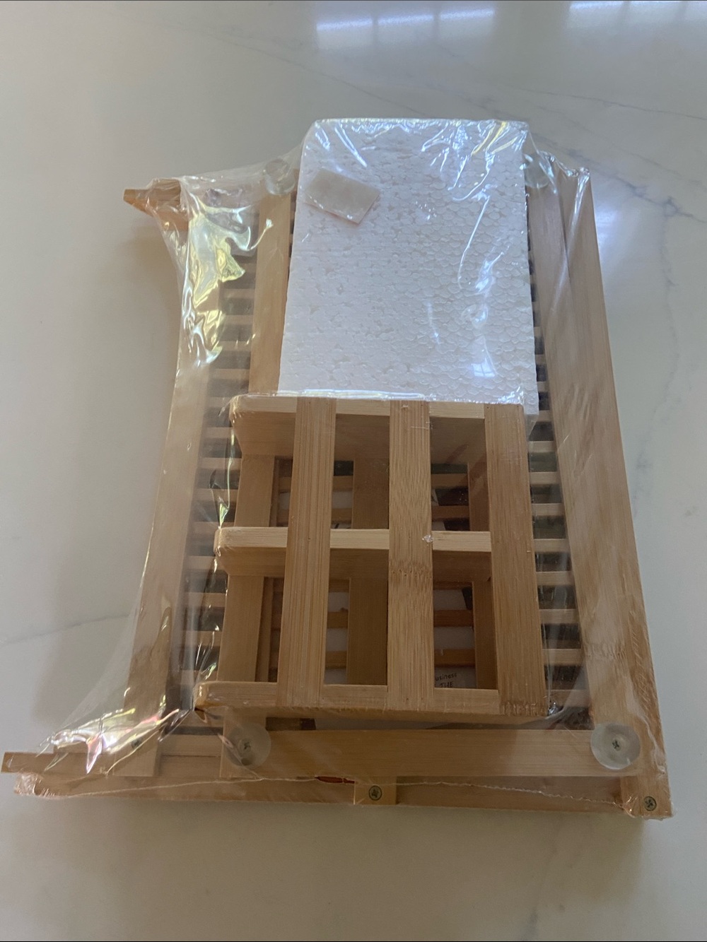 Bamboo dish rack / Caddy Tray - Natural Wood